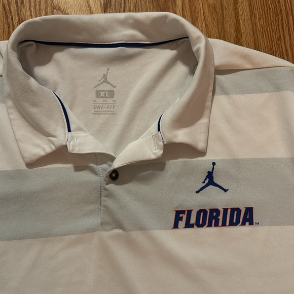 Florida Gators Air Jordan Dri-Fit Polo Men's White/Light Gray New - Picture 2 of 7